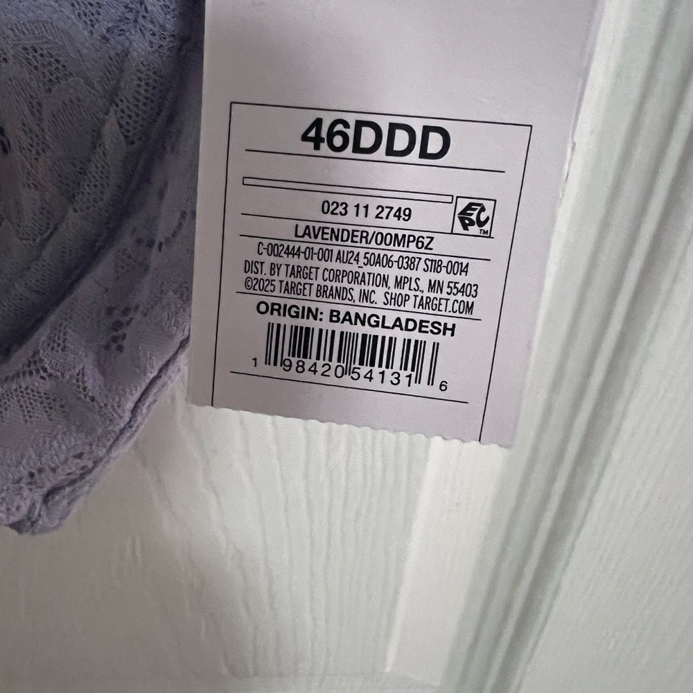 Women's Lace Unlined Balconette Bra - Auden™ Lavender 42D & 46DDD NWT - Picture 7 of 14